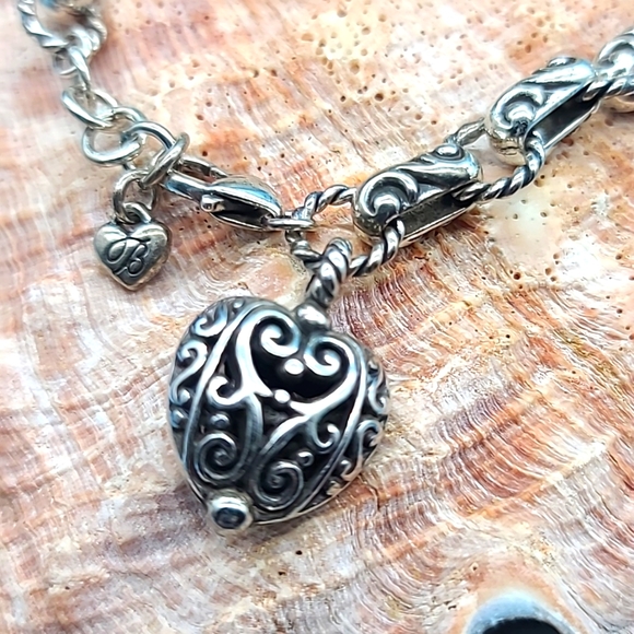 Brighton "BIBI SCROLL" Intricate Heart Charm bracelet ❤️ Bohemian and Beautiful! - Picture 2 of 10